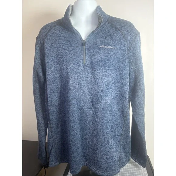 Eddie Bauer Men's Size 2XL Blue Pullover Sweater Quarter Zip Knit Sweatshirt - Picture 1 of 7